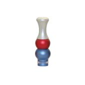 Drip Tip - Ming Vase Tricolor- 510er (Silber, Rot, Hellblau)