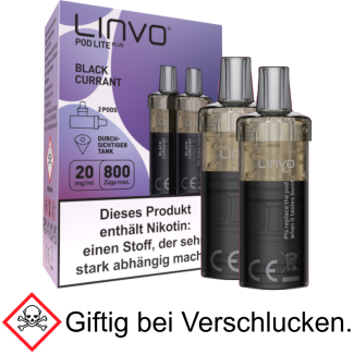 Linvo - Pod Lite Plus Cartridge Blackcurrant 20 mg/ml (2 Stück pro Packung)