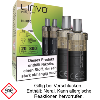Linvo - Pod Lite Plus Cartridge Mojito 20 mg/ml (2 Stück pro Packung)