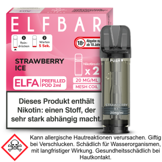 Strawberry Ice 20 mg/ml Elfbar - Elfa Pod (2 Stück pro Packung)