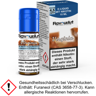 FlavourArt - Virginia E-Zigaretten Liquid 4,5 mg/ml