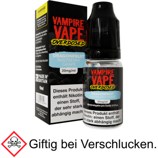Vampire Vape - Overdosed - Dragonfruit Raspberry Grape - Nikotinsalz Liquid 20 mg/ml