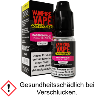 Vampire Vape - Overdosed - Passionfruit Peach Lemon - Nikotinsalz Liquid 10 mg/ml