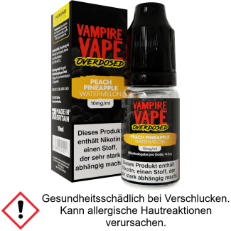 Vampire Vape - Overdosed - Peach Pineapple Watermelon - Nikotinsalz Liquid 10 mg/ml