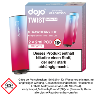 Vaporesso - Dojo - Twist Pod Strawberry Ice 20 mg/ml (2 Stück pro Packung)