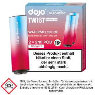 Vaporesso - Dojo - Twist Pod Watermelon Ice 20 mg/ml (2 Stück pro Packung)