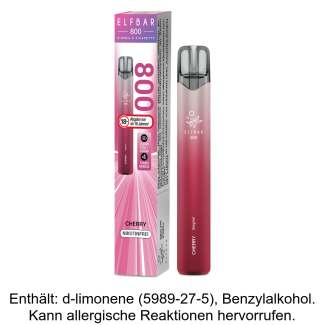Elfbar 800 Einweg E-Zigarette - Cherry 0 mg/ml