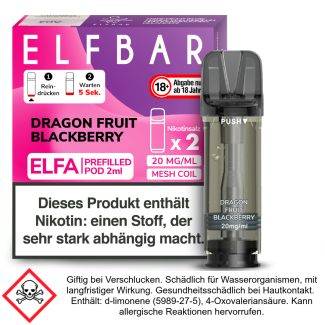 Elfbar - Elfa Pod Dragon Fruit Blackberry 20 mg/ml (2 Stück pro Packung)