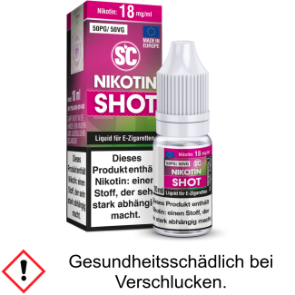 SC - 10ml Nikotin Shot 50PG/50VG 18 mg/ml