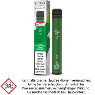 Elf Bar 600 Kiwi Passion Fruit Guava 20 mg/ml Einweg E-Zigarette