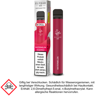 Elf Bar 600 Watermelon 20 mg/ml Einweg E-Zigarette