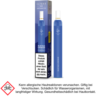 Blue Razz Lemonade Elf Bar Filter T600 Einweg E-Zigarette