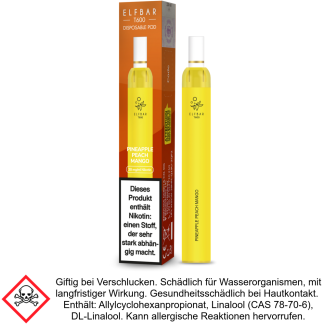 Pineapple Peach Mango Elf Bar Filter T600 Einweg E-Zigarette
