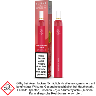 Watermelon Lemon Elf Bar Filter T600 Einweg E-Zigarette