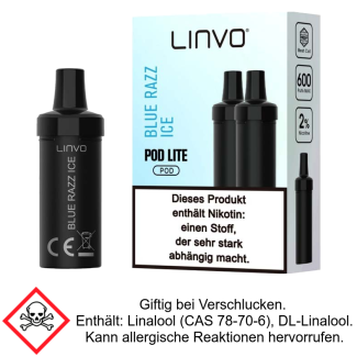 Pod Lite Blue Razz Ice 20 mg/ml (2 Stück) - Linvo