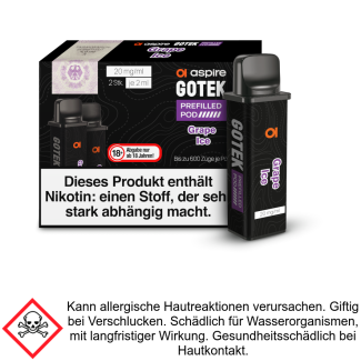 GoTek Liquid Pod Grape Ice 20 mg/ml (2 Stück) - Aspire