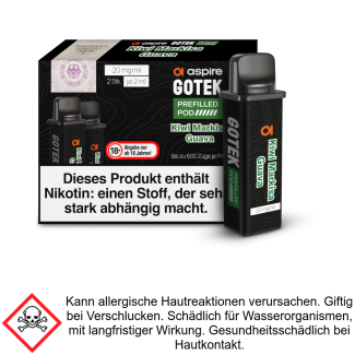 GoTek Liquid Pod Kiwi Markisa Guava 20 mg/ml (2 Stück) - Aspire