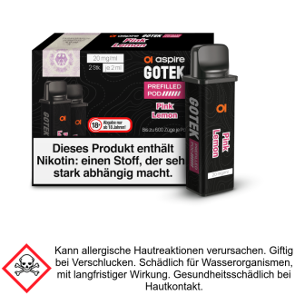GoTek Liquid Pod Pink Lemon 20 mg/ml (2 Stück) - Aspire
