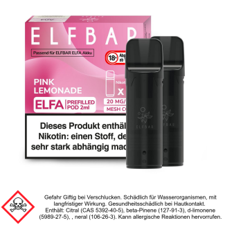 Elfa Liquid Pod Pink Lemonade 20 mg (2 Stück) - Elf Bar