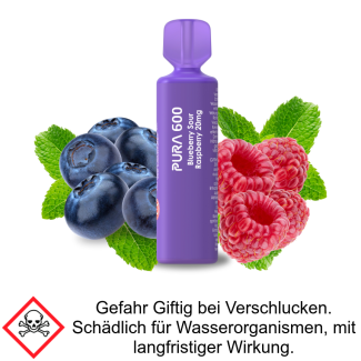 Pura 600 Blueberry Sour Raspberry 20 mg/ml - Einweg E-Zigarette