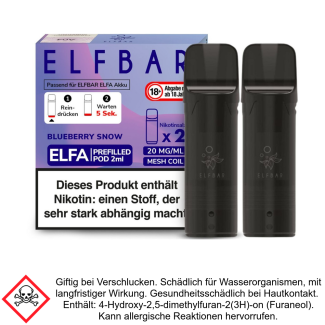 Elfa Liquid Pod Blueberry Snow 20 mg (2 Stück) - Elf Bar