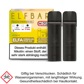 Elfa Liquid Pod Mango 20 mg (2 Stück) - Elf Bar