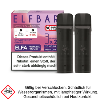 Elfa Liquid Pod Strawberry Grape 20 mg (2 Stück) - Elf Bar