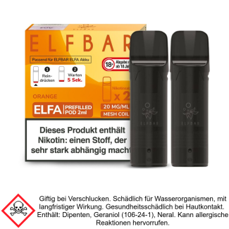 Elfa Liquid Pod Orange 20 mg (2 Stück) - Elf Bar