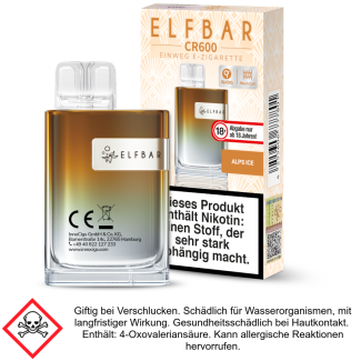 Elfbar - CR600 Einweg E-Zigarette - Alps Ice 20 mg/ml