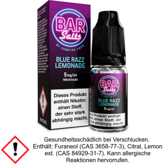 Liquid Blue Razz Lemonade Bar Salts 5 mg/ml Nikotinsalz - Vampire Vape