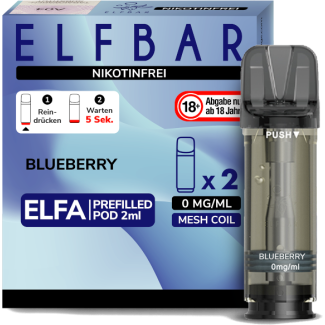 Elfa Liquid Pod Blueberry 0 mg (2 Stück) - Elf Bar