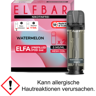 Elfa Liquid Pod Watermelon 0 mg (2 Stück) - Elf Bar