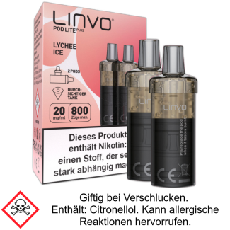 Lychee ICE 20 mg/ml Pod Lite Plus Linvo 2er Pack