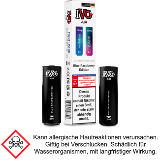 Blue Raspberry Edition 20 mg/ml IVG- AIR Pod Multi Flavour Edition - (2 Stück pro Packung)