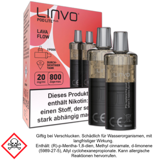 Lava Flow 20 mg/ml Pod Lite Plus Linvo 2er Pack