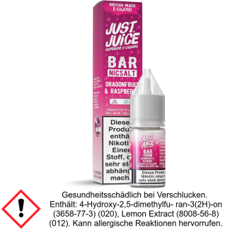 Just Juice - Bar - Dragonfruit & Raspberry - Nikotinsalz Liquid 10 mg/ml