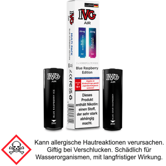 Blue Raspberry Edition 20 mg/ml IVG- AIR Pod Multi Flavour Edition - (2 Stück pro Packung)