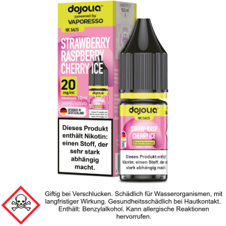Dojoliq - Strawberry Raspberry Cherry Ice - Nikotinsalz Liquid 20 mg/ml