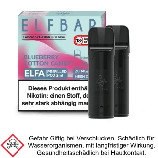 Elfa Liquid Pod Blueberry Cotton Candy 20 mg (2 Stück) - Elf Bar