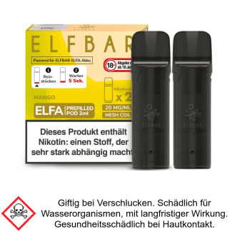 Elfa Liquid Pod Mango 20 mg (2 Stück) - Elf Bar