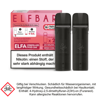 Elfa Liquid Pod Strawberry Raspberry 20 mg (2 Stück) - Elf Bar