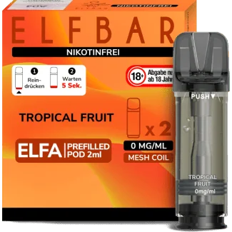 Elfa Liquid Pod Tropical Fruit 0 mg (2 Stück) - Elf Bar