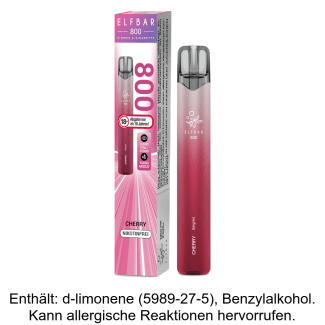 Elfbar 800 Einweg E-Zigarette - Cherry 0 mg/ml