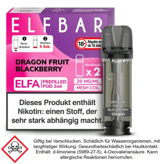 Elfbar - Elfa Pod Dragon Fruit Blackberry 20 mg/ml (2 Stück pro Packung)