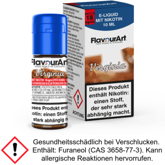 FlavourArt - Virginia E-Zigaretten Liquid 18 mg/ml