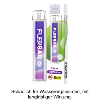 Flerbar - M Einweg E-Zigarette - Grape 0 mg/ml