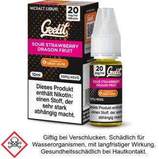 GeekVape - Geekit - Sour Strawberry Dragon Fruit - Nikotinsalz Liquid 20 mg/ml