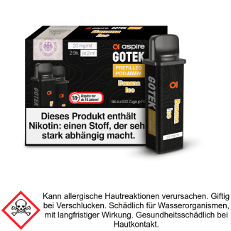 GoTek Liquid Pod Banana ICE 20 mg/ml (2 Stück) - Aspire