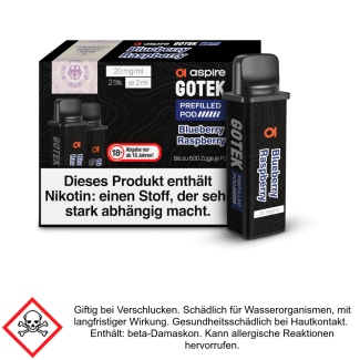 GoTek Liquid Pod Blueberry Raspberry 20 mg/ml (2 Stück) - Aspire
