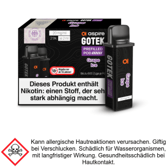 GoTek Liquid Pod Grape Ice 20 mg/ml (2 Stück) - Aspire